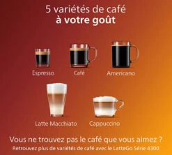 PHILIPS Series 3200 LatteGo Connectée EP3546/70 Garantie 3 Ans -Café De Qualité 4 machine cafe grain philips connecte 3546 70