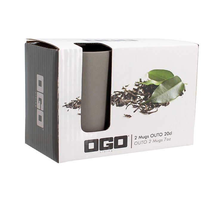 Mugs Isothermes OGO Living En Grès Gris 20cl X2 3 Mugs Isothermes OGO Living En Grès Gris 20cl X2 – Image 3