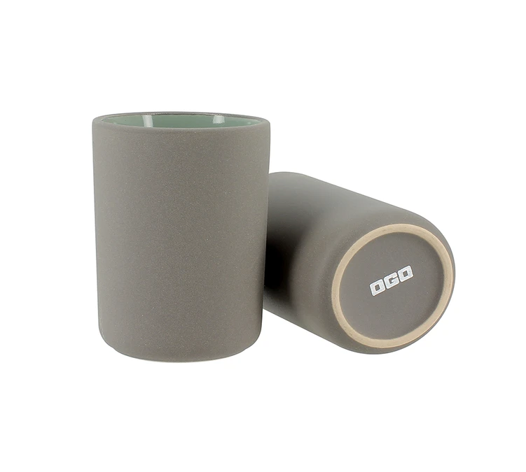 Mugs Isothermes OGO Living En Grès Gris 20cl X2 2 Mugs Isothermes OGO Living En Grès Gris 20cl X2 – Image 2