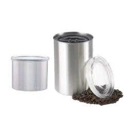 Lot 2 Boîtes Conservatrices Inox Argent Avec Vide D'air 500g Et 250g - Airscape