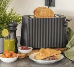 Grille-pain électrique - 2 Fentes - Noir Plissé- Alessi -Café De Qualité alessi grille pain plisse noir lifestyle