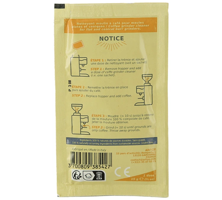 Carton De 70x15g De Nettoyant Pour Moulin ARFIZE 5 Carton De 70x15g De Nettoyant Pour Moulin ARFIZE – Image 5