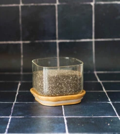 Boîte De Conservation Carrée - PEBBLY - En Verre Et Bambou - 500ml -Café De Qualité boite 500ml pebbly lifestyle