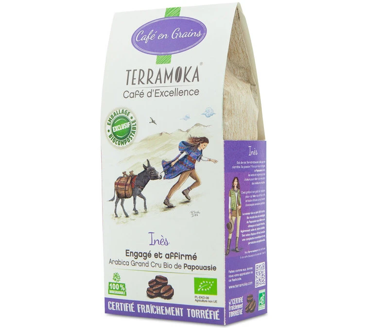 Café En Grains 100% Arabica Bio Ines - Papouasie - 200g - TERRAMOKA 1 Café En Grains 100% Arabica Bio Ines - Papouasie - 200g - TERRAMOKA