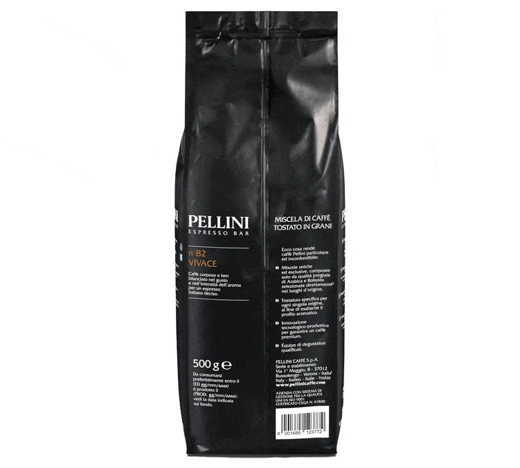Café En Grain Espresso Bar Vivace N°82 - 500 Gr - PELLINI 6 Café En Grain Espresso Bar Vivace N°82 - 500 Gr - PELLINI – Image 6