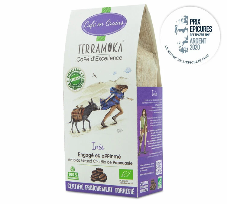 Café En Grains 100% Arabica Bio Ines - Papouasie - 200g - TERRAMOKA 2 Café En Grains 100% Arabica Bio Ines - Papouasie - 200g - TERRAMOKA – Image 2