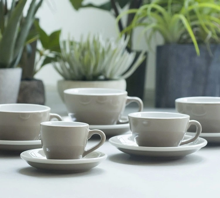 6 Tasses Cappuccino Et Sous-tasses Egg 20 Cl Gunpowder- Loveramics 5 6 Tasses Cappuccino Et Sous-tasses Egg 20 Cl Gunpowder- Loveramics – Image 5