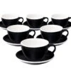 6 Tasses Café Latte Et Sous-tasses Egg 30cl Black - Loveramics
