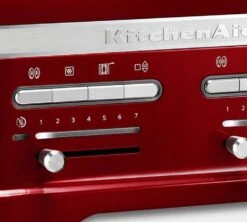 Toaster KitchenAid 5KMT4205ECA Artisan Rouge Pomme D'Amour - 4 Fentes -Café De Qualité gprouge boutons