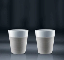 Tasses BODUM - Bistro En Porcelaine Avec Bande Silicone Blanche 2x30cl -Café De Qualité image secondaire 13732 2.0