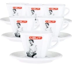 Lot De 6 Tasses + Sous Tasses Cappuccino 19cl - Lelit