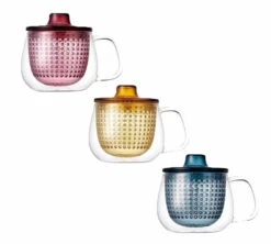 Lot De 3 Mugs Unimug + Infuseur à Thé Rouge/jaune/bleu- 35cl - KINTO