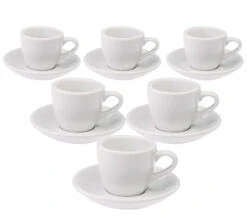 6 Tasses Espresso Et Sous-tasses Egg White Loveramics - 8 Cl