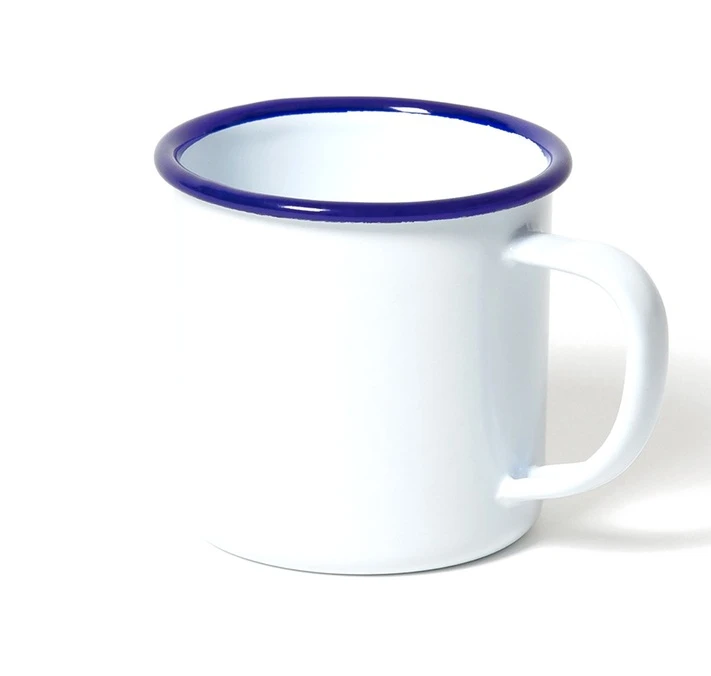 Mug - 35 Cl - Blanc Avec Bordure Bleue FALCON ENAMELWARE 1 Mug - 35 Cl - Blanc Avec Bordure Bleue FALCON ENAMELWARE