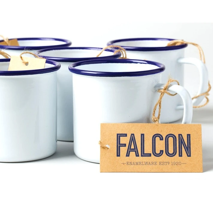 Mug - 35 Cl - Blanc Avec Bordure Bleue FALCON ENAMELWARE 2 Mug - 35 Cl - Blanc Avec Bordure Bleue FALCON ENAMELWARE – Image 2