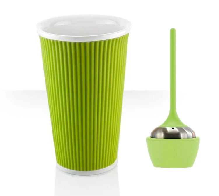 Lot Mug Ondulé 45cl Vert + Infuseur à Thé - Les Artistes Paris 1 Lot Mug Ondulé 45cl Vert + Infuseur à Thé - Les Artistes Paris