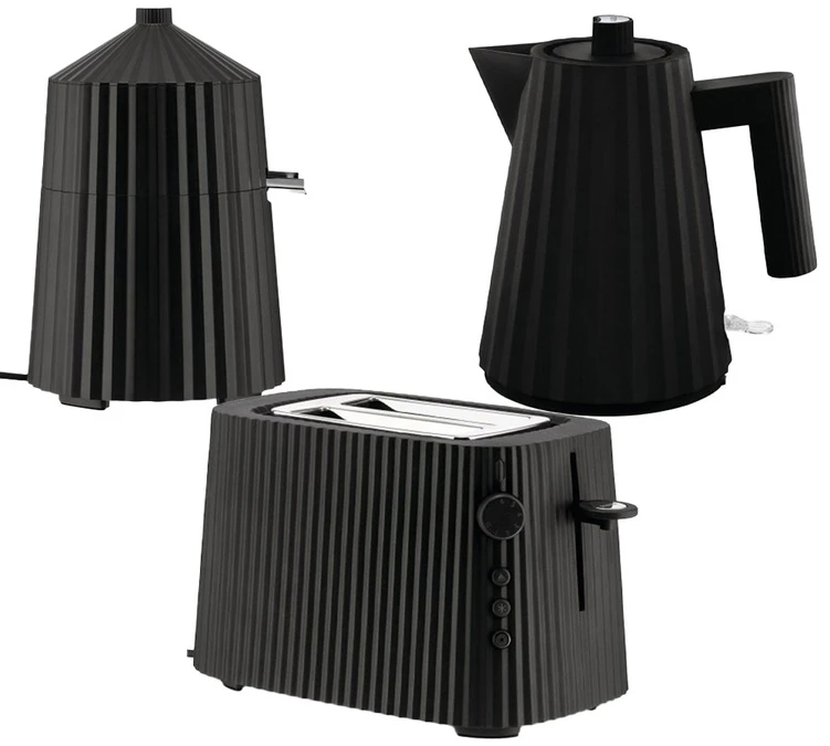 Set Petit-Déjeuner Gamme Plissé Noir ALESSI 1 Set Petit-Déjeuner Gamme Plissé Noir ALESSI