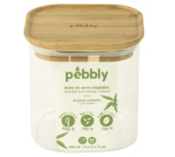 Boîte De Conservation Carrée - En Verre Et Bambou 800ml - PEBBLY