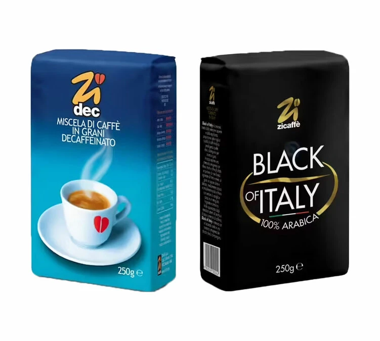 Pack Café En Grains Black Of Italy + Décaféiné - ZICAFFE 1 Pack Café En Grains Black Of Italy + Décaféiné - ZICAFFE