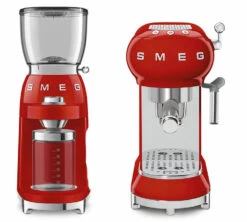 Set Petit-Déjeuner Machine Expresso ECF01RDEU Et Moulin à Café CGF01RDEU Rouge - SMEG