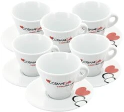 Lot De 6 Tasses Et Sous-tasses Cappuccino 15 Cl - Cosmaï Caffè