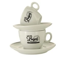 6 Tasses Cappuccino Et Sous-tasses Porcelaine - 17.5 Cl - Cafés Lugat -Café De Qualité tasses cafes lugat 1