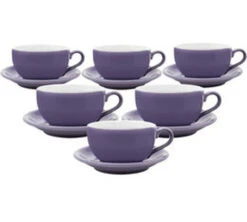 Tasses - ORIGAMI - Tasses Et Sous Tasses Latte Bowl Violet 25cl X6