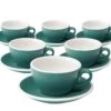 6 Tasses Cappuccino Et Sous-tasses Egg 20 Cl Teal - Loveramics